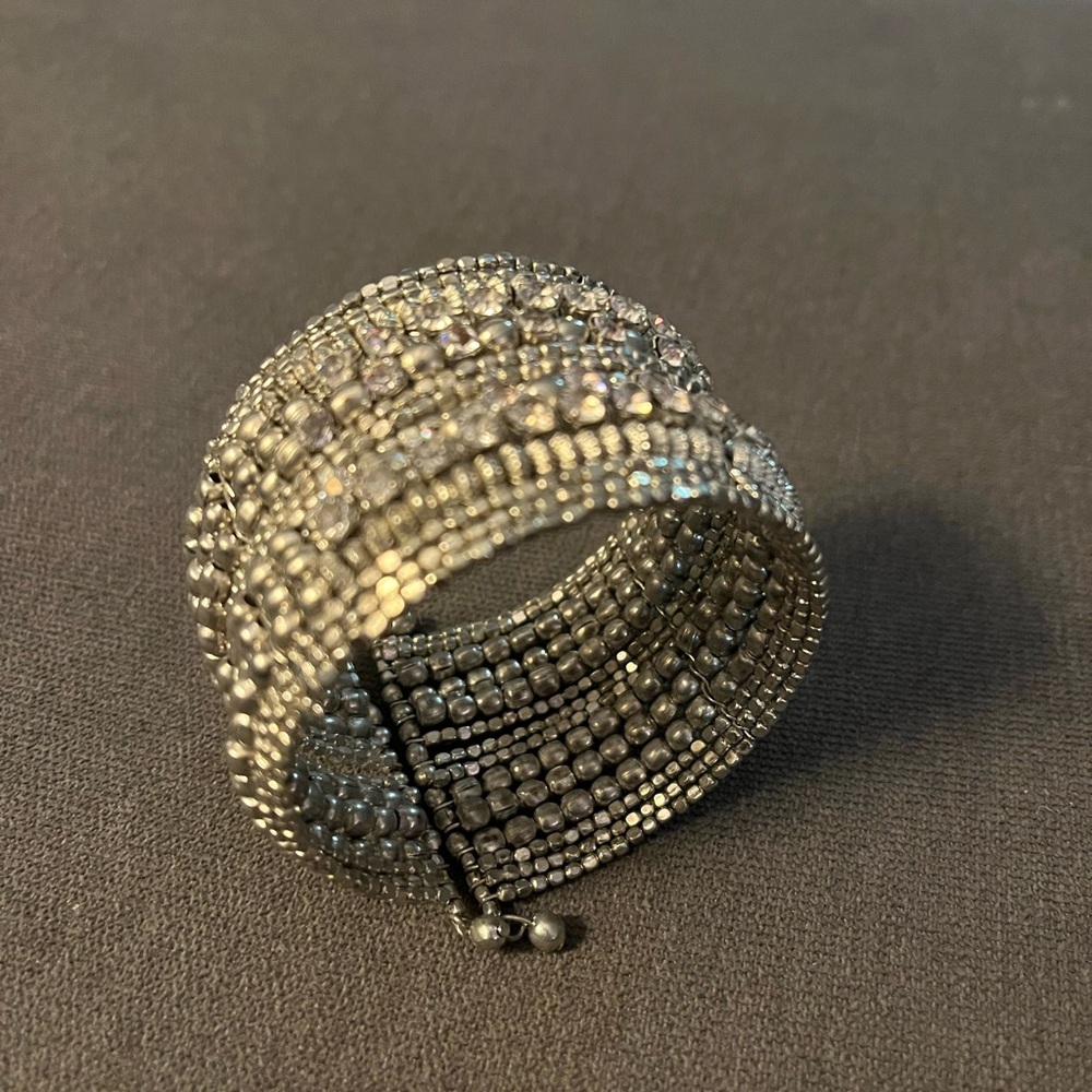 Silver tone cuff bracelet